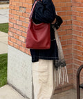 Coach Red Leather Legacy Slim Duffle Shoulder Bag