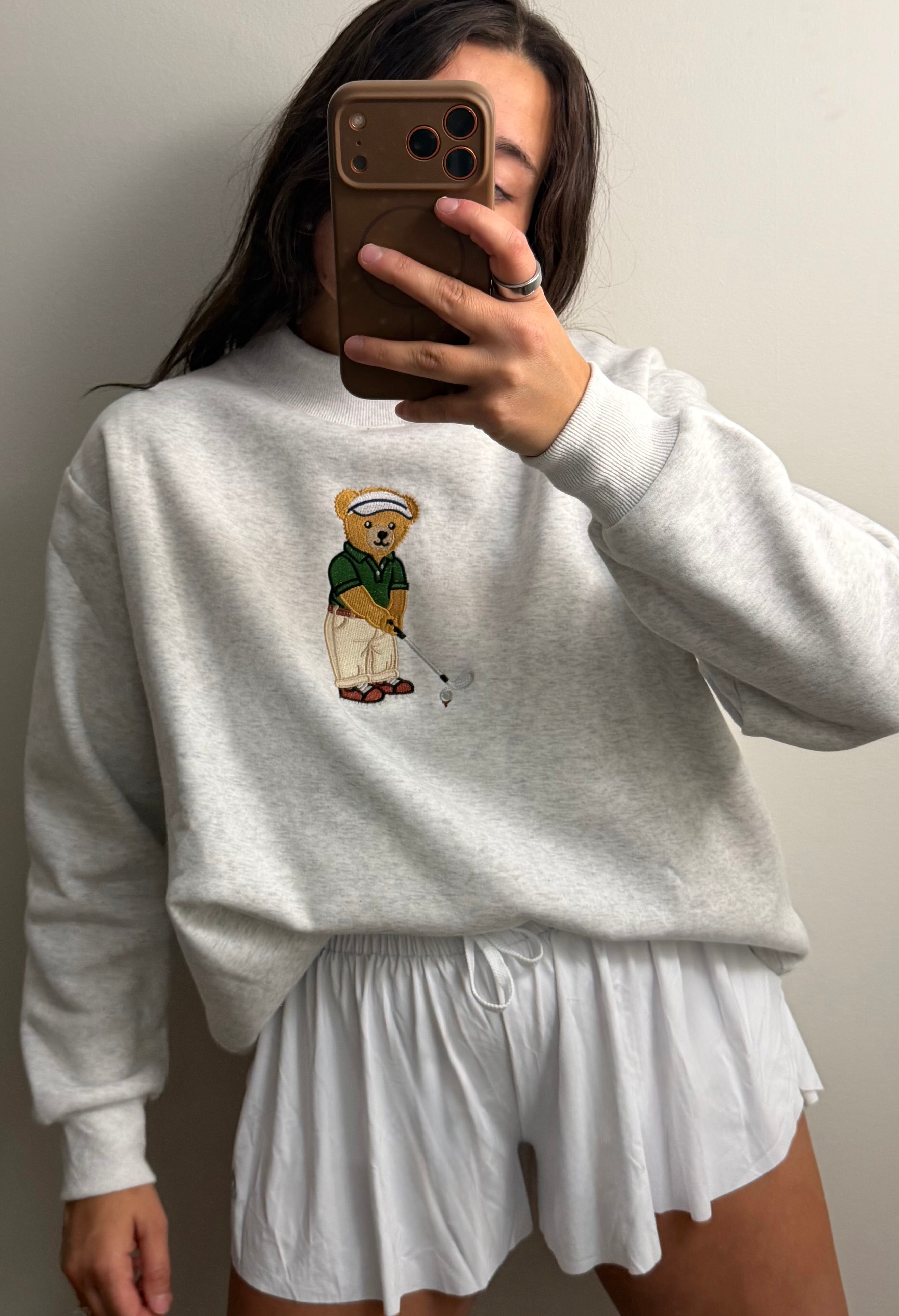 Teddy Bear Golf Embroider Mockneck