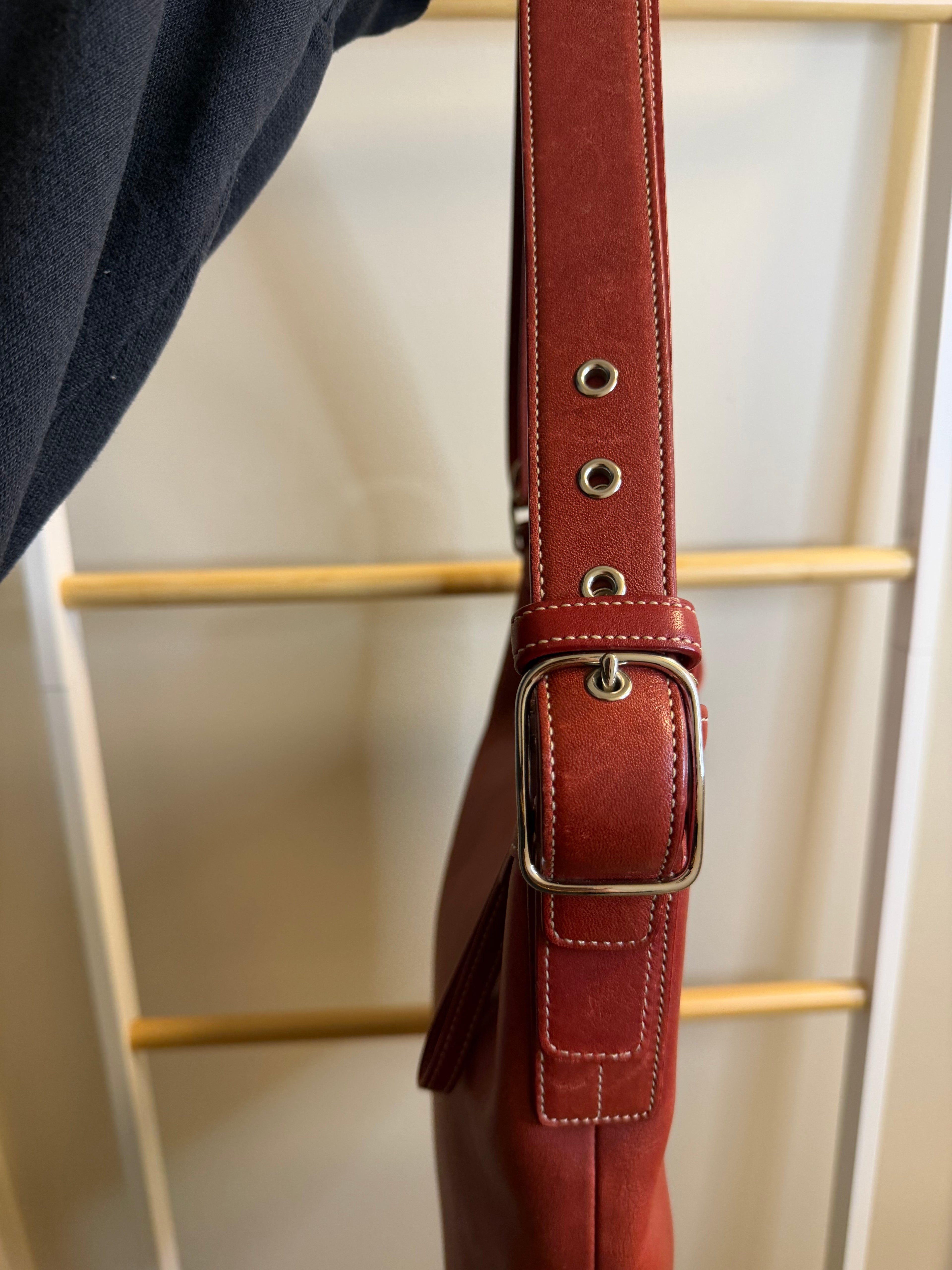 Coach Red Leather Legacy Slim Duffle Shoulder Bag
