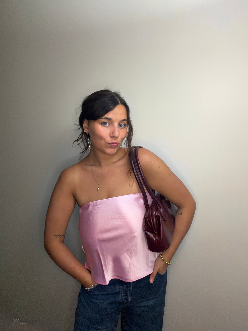 The Brittany Satin Tube Top
