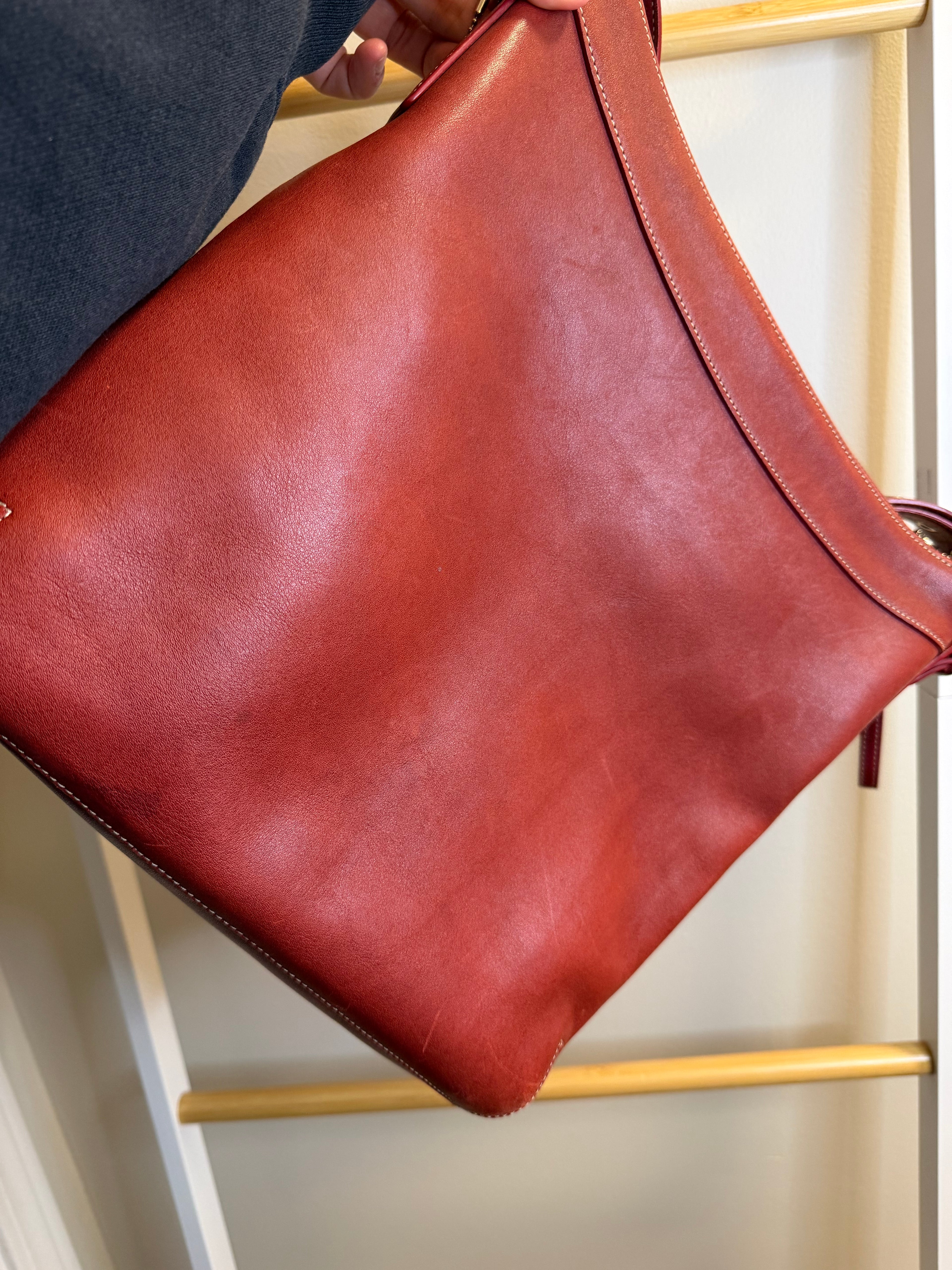 Coach Red Leather Legacy Slim Duffle Shoulder Bag
