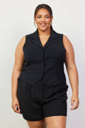 Sleeveless Blazer Plus Size