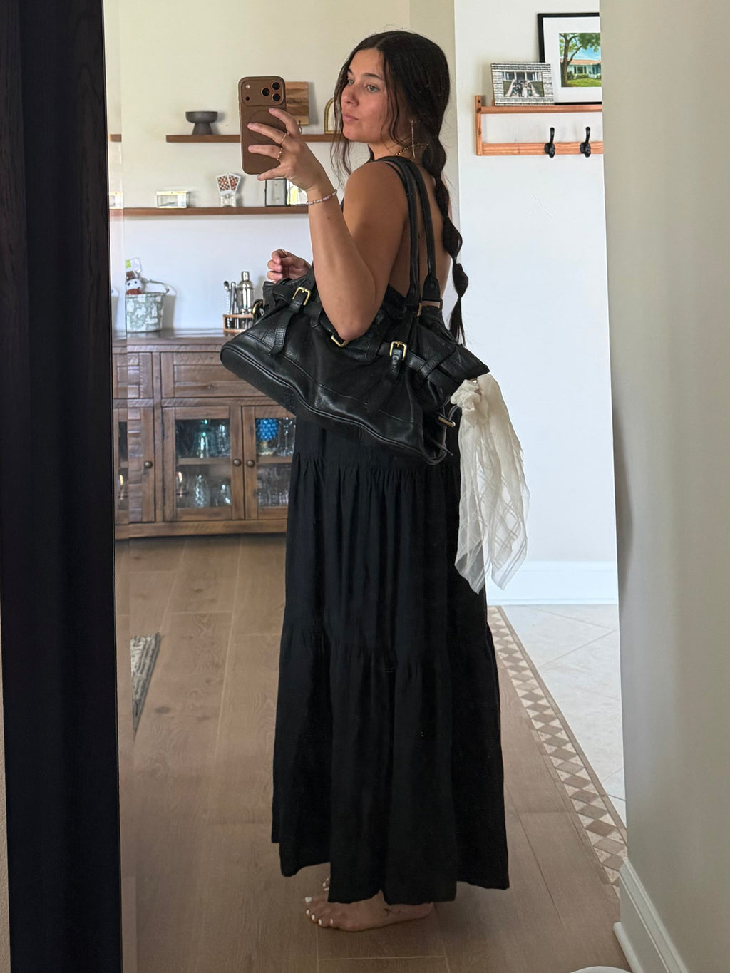 Le Lis Black Midi Dress