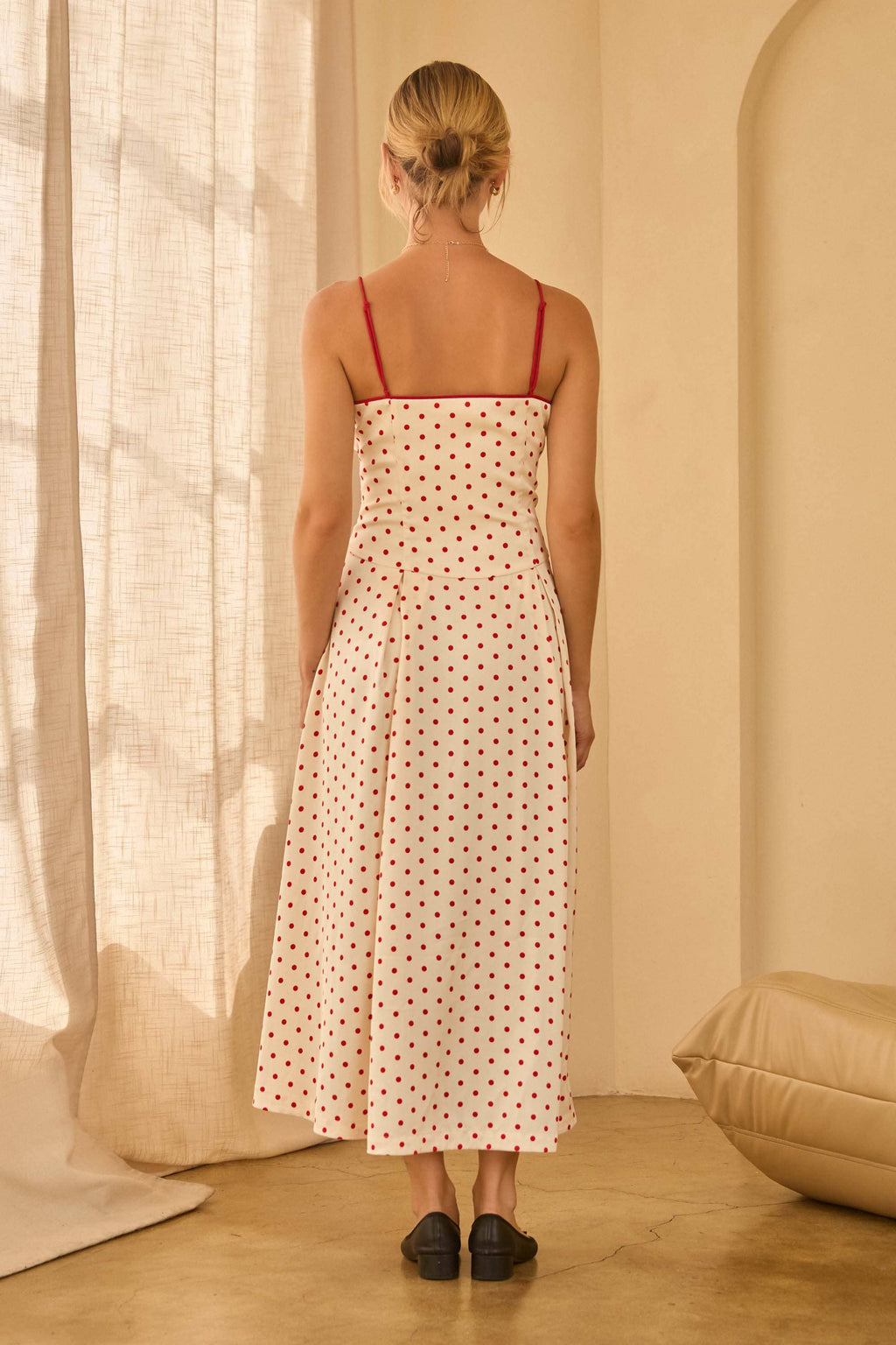 Silky & Sweet Red Polka Dot Midi Dress