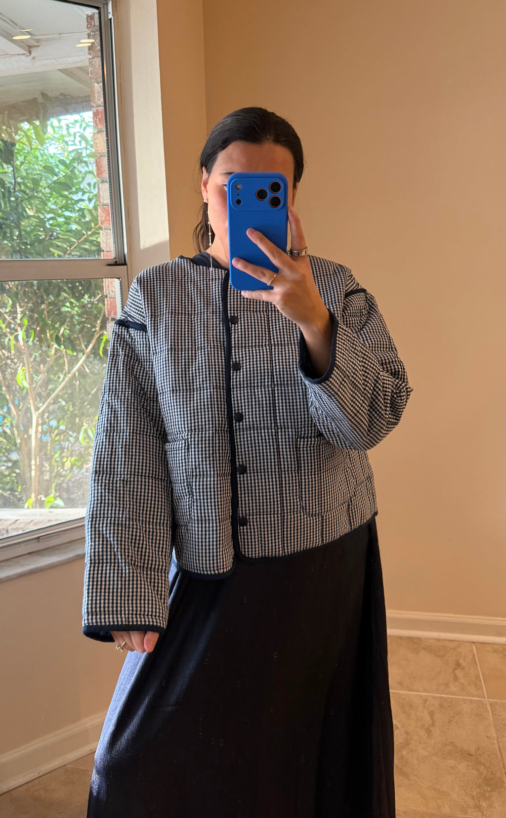 Buttoned Quilted Puffer Jacket