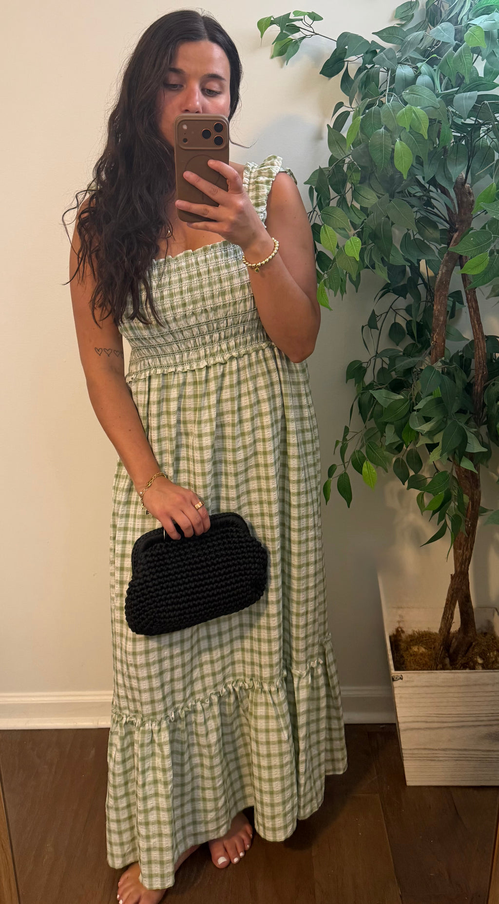 Gingham Green Dress
