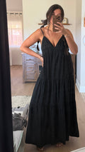 Le Lis Black Midi Dress