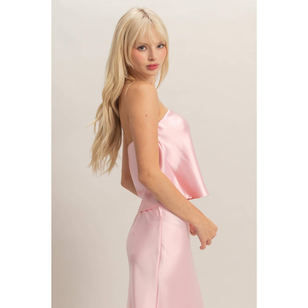The Brittany Satin Tube Top
