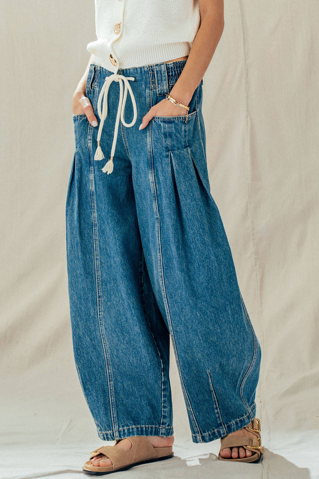 Rope Drawstring Balloon Pants