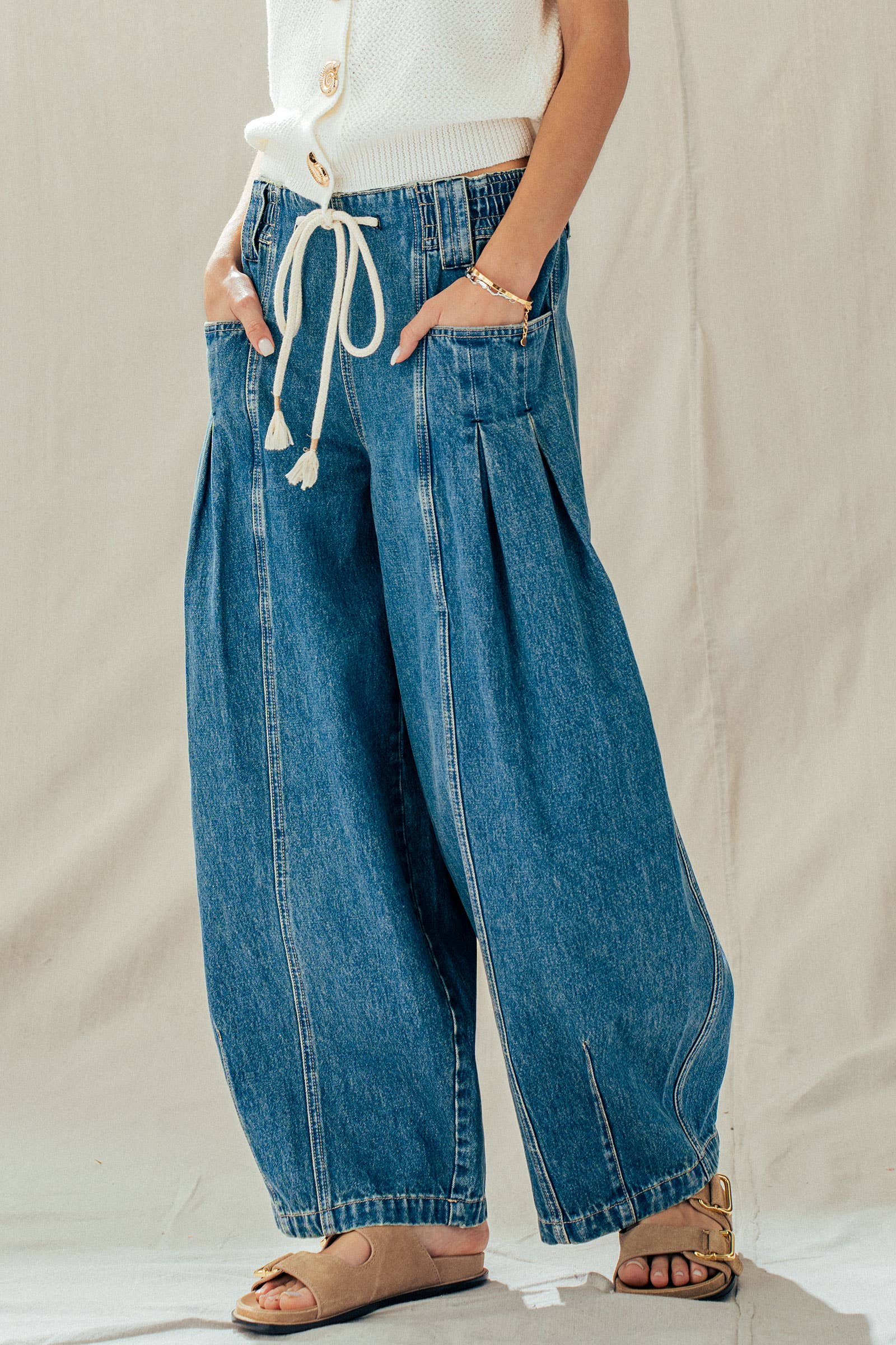 Rope Drawstring Balloon Pants