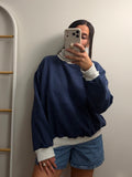 Cozy Contrast Turtleneck Sweatshirt