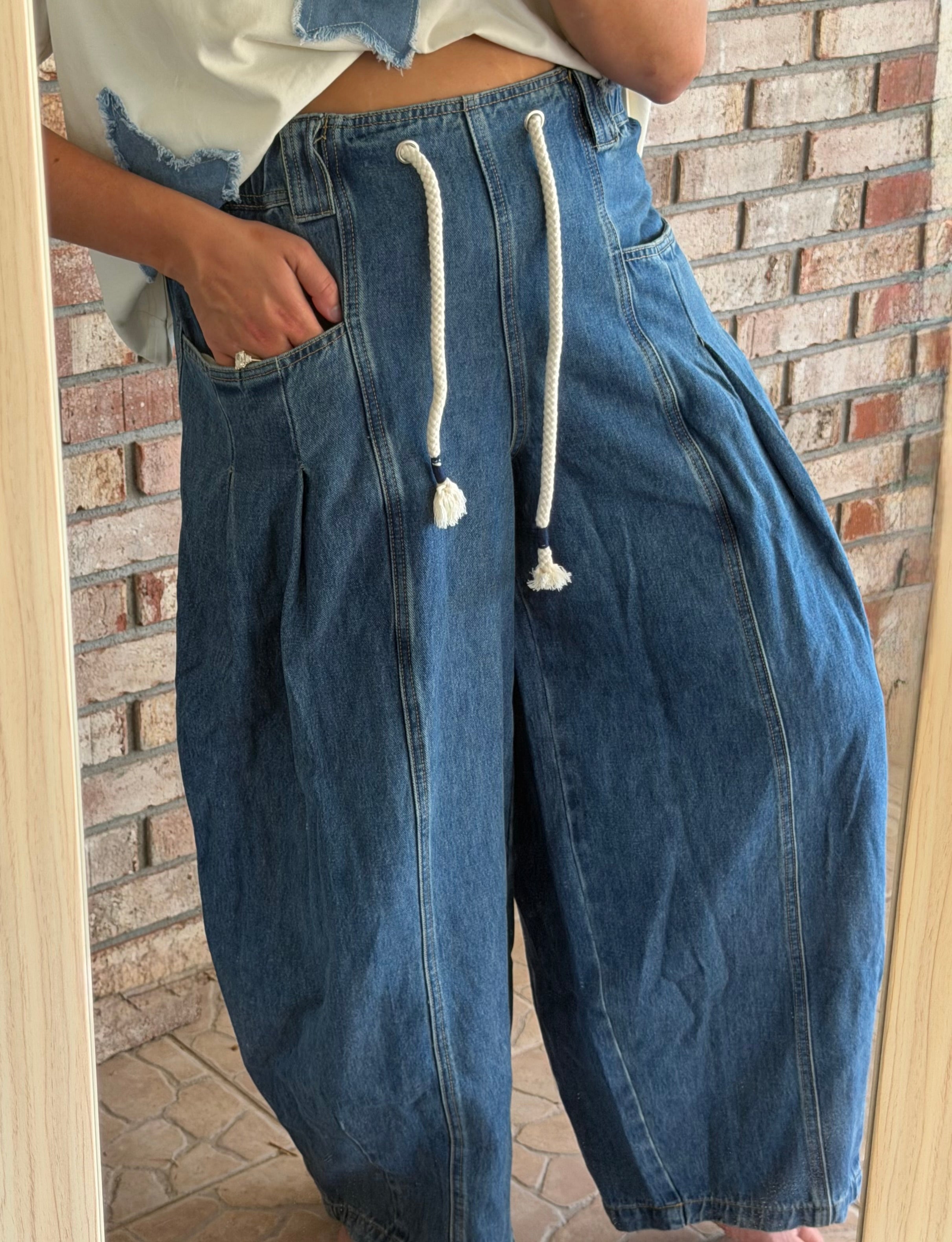 Rope Drawstring Balloon Pants