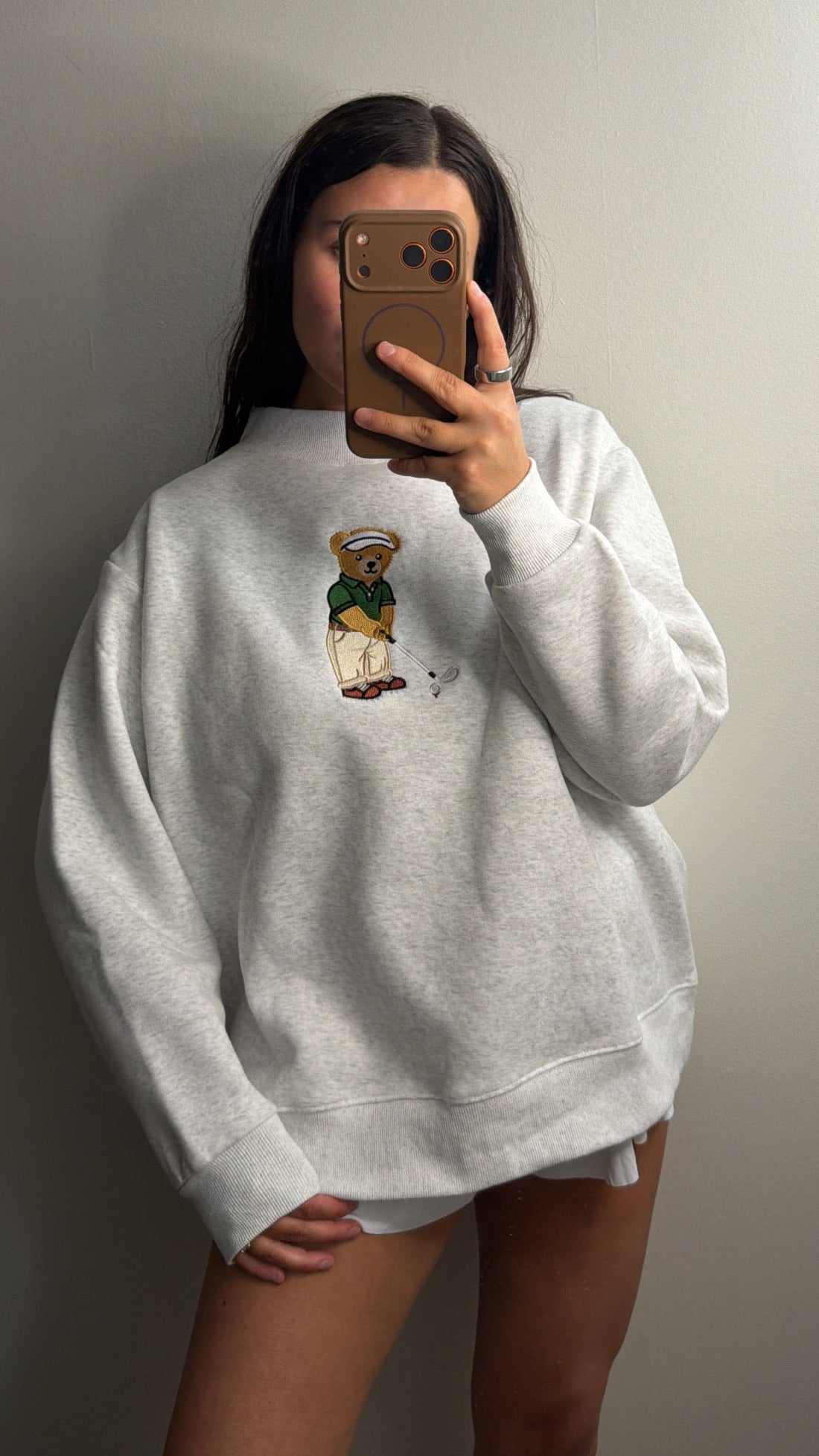 Teddy Bear Golf Embroider Mockneck