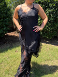 Midnight Satin Lace Trim Cami