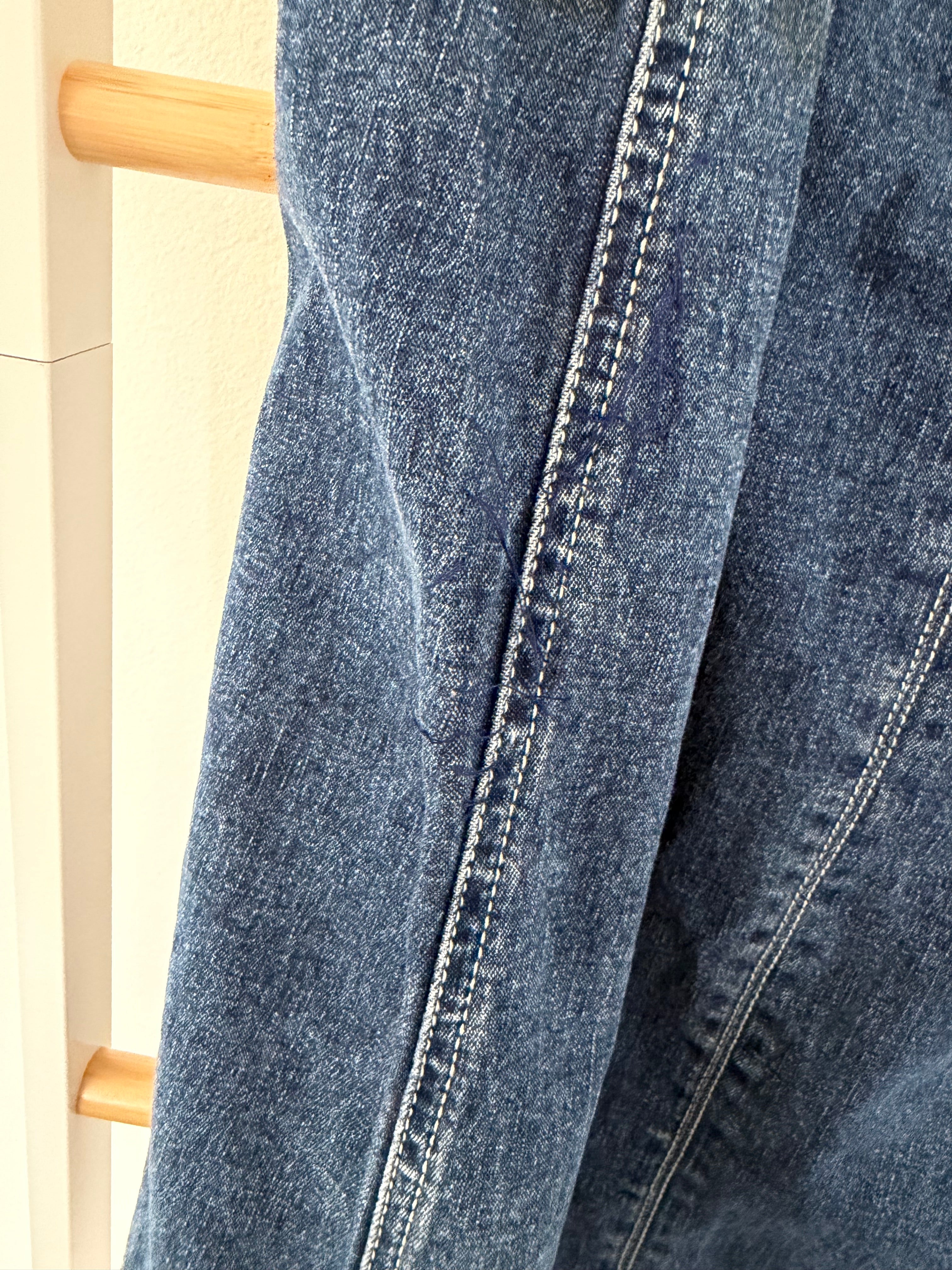Vintage Lace & Denim Skirt