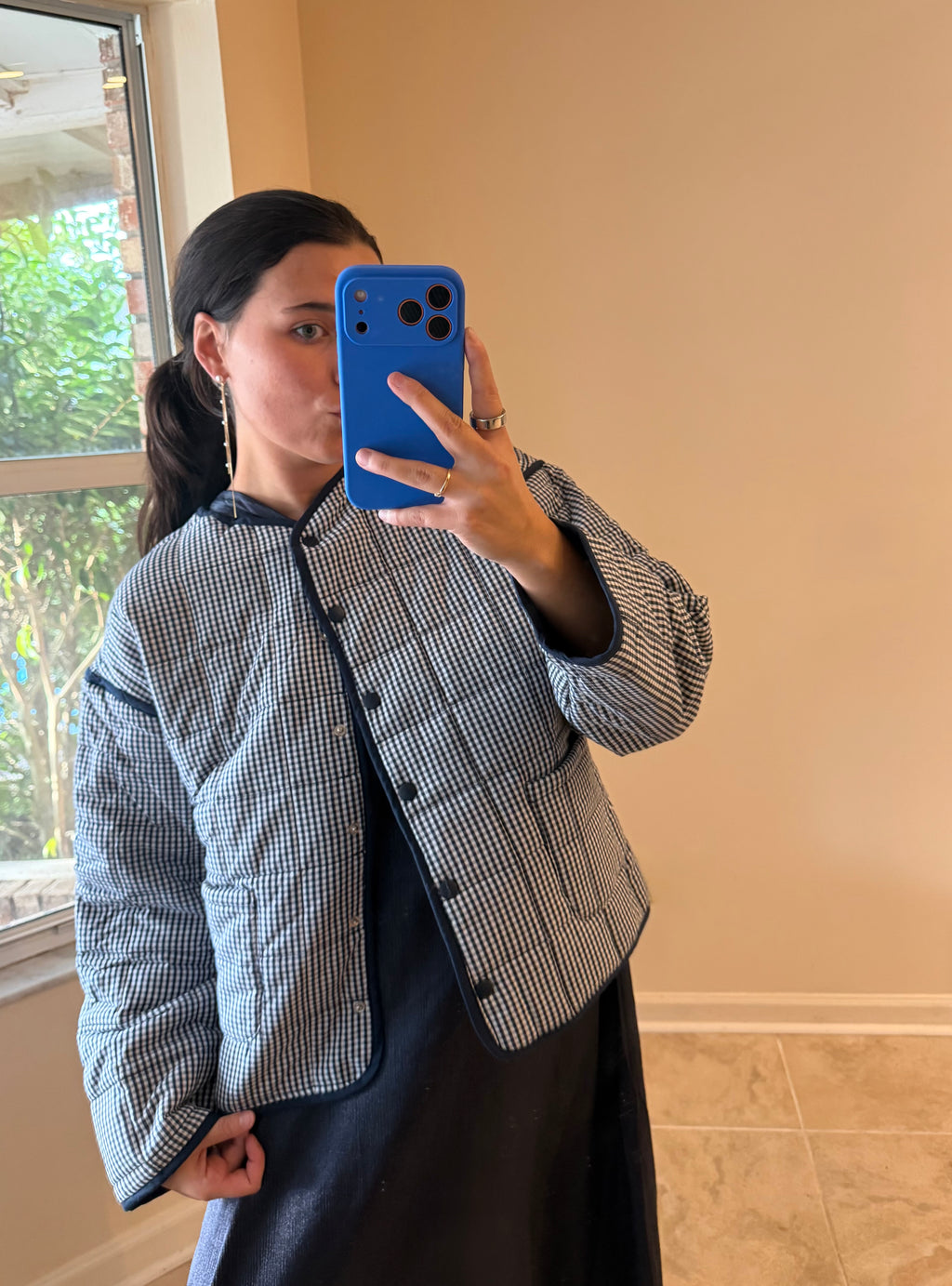 Buttoned Quilted Puffer Jacket