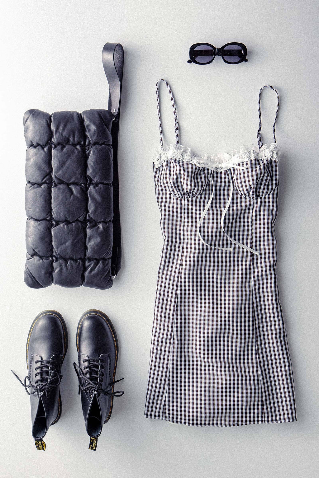 Sweetheart Gingham Tie-Front Mini Dress