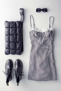 Sweetheart Gingham Tie-Front Mini Dress