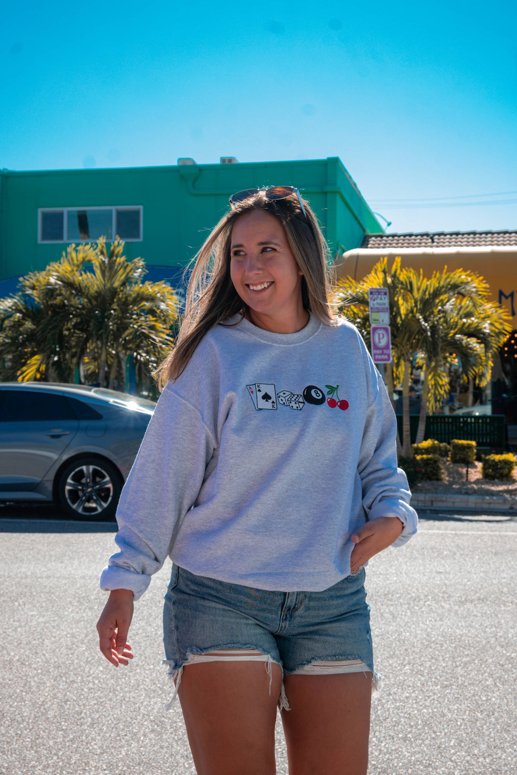 Lucky Me Embroidered Sweatshirt 