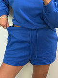 Ocean Blue Oversized Lounge Shorts