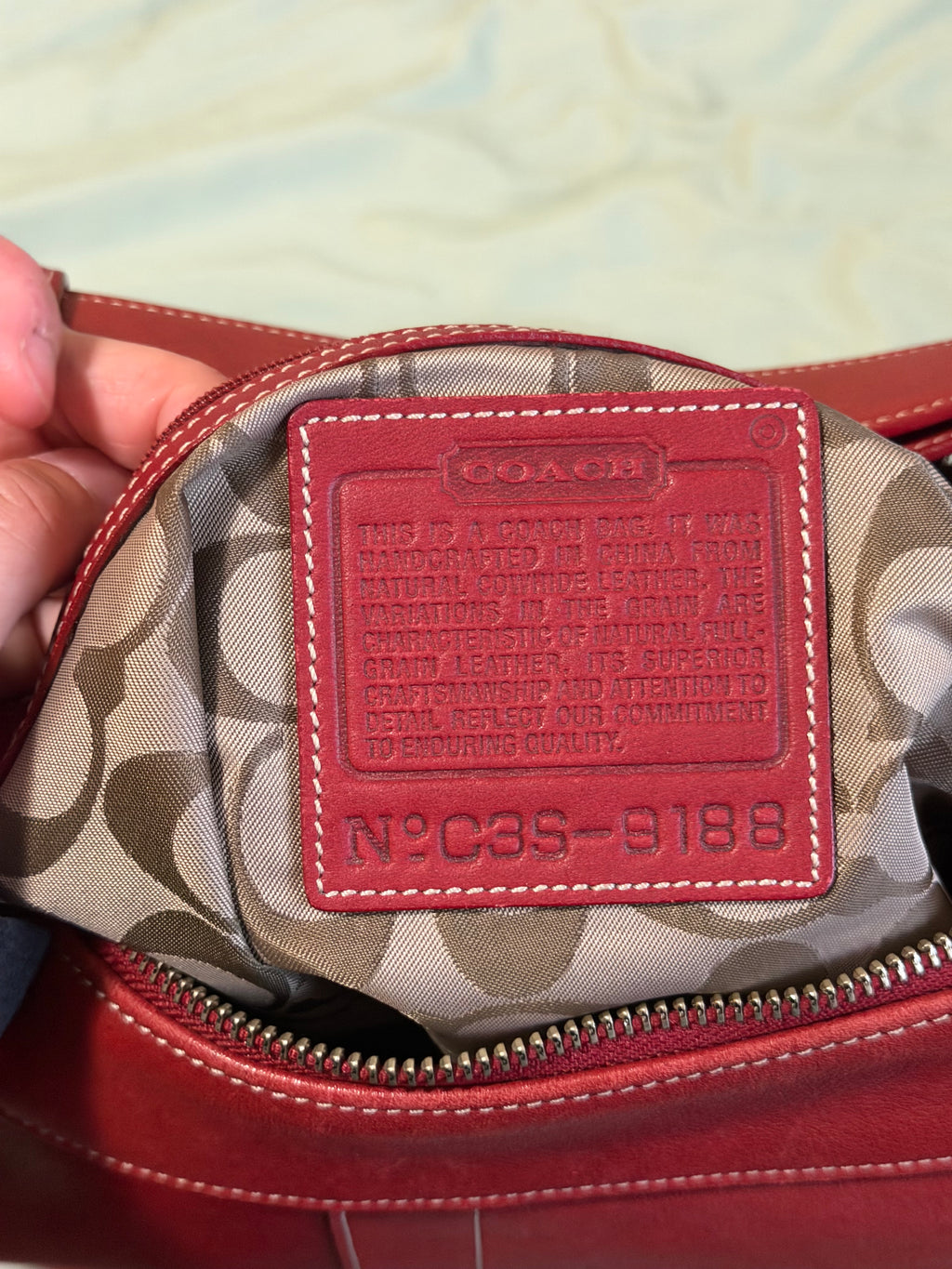 Coach Red Leather Legacy Slim Duffle Shoulder Bag
