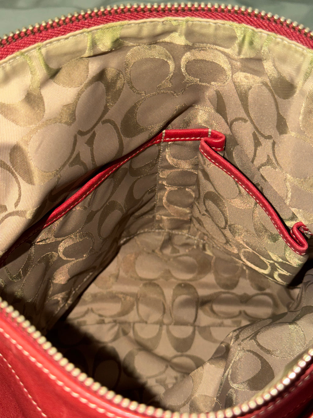 Coach Red Leather Legacy Slim Duffle Shoulder Bag