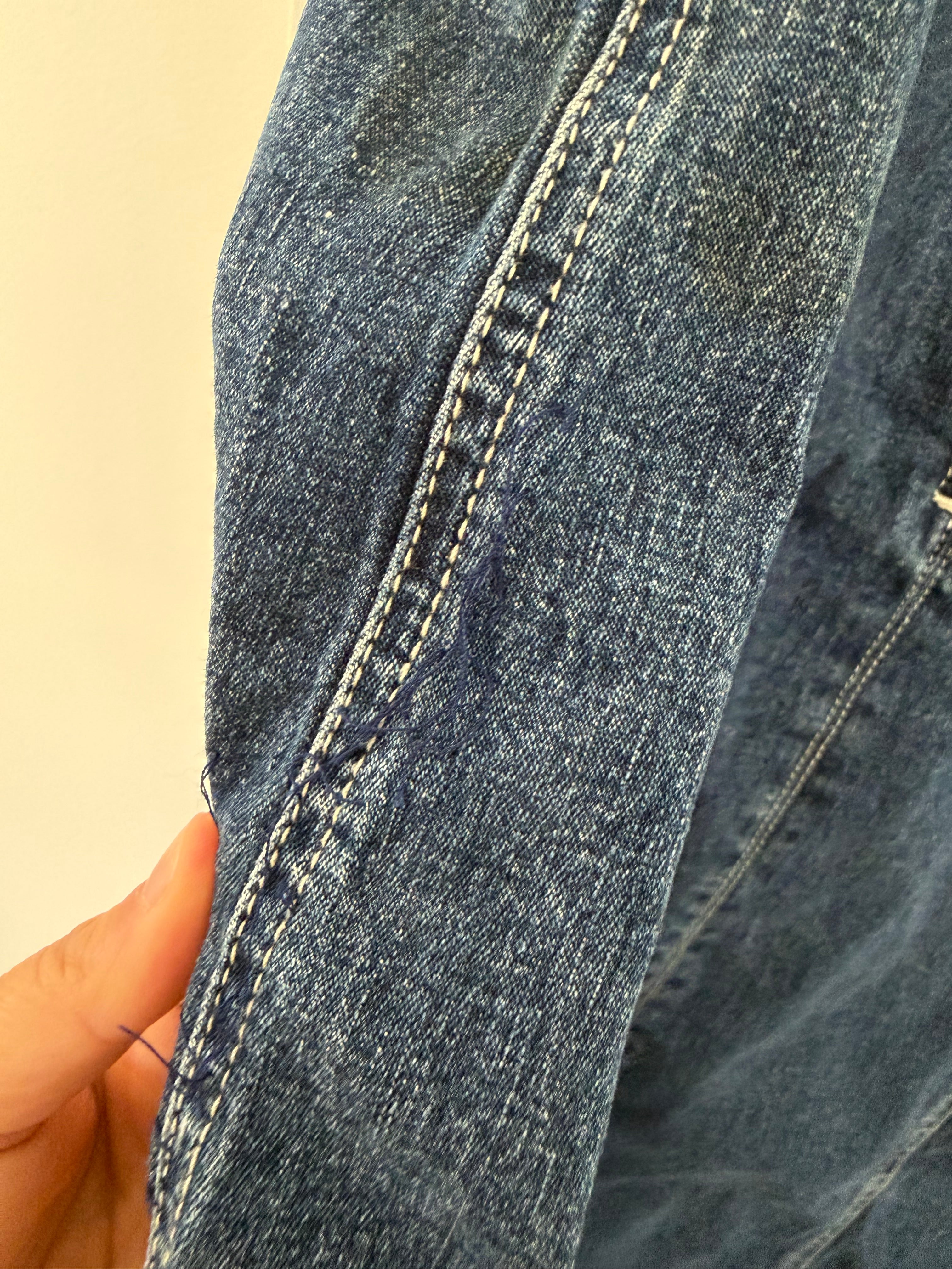 Vintage Lace & Denim Skirt