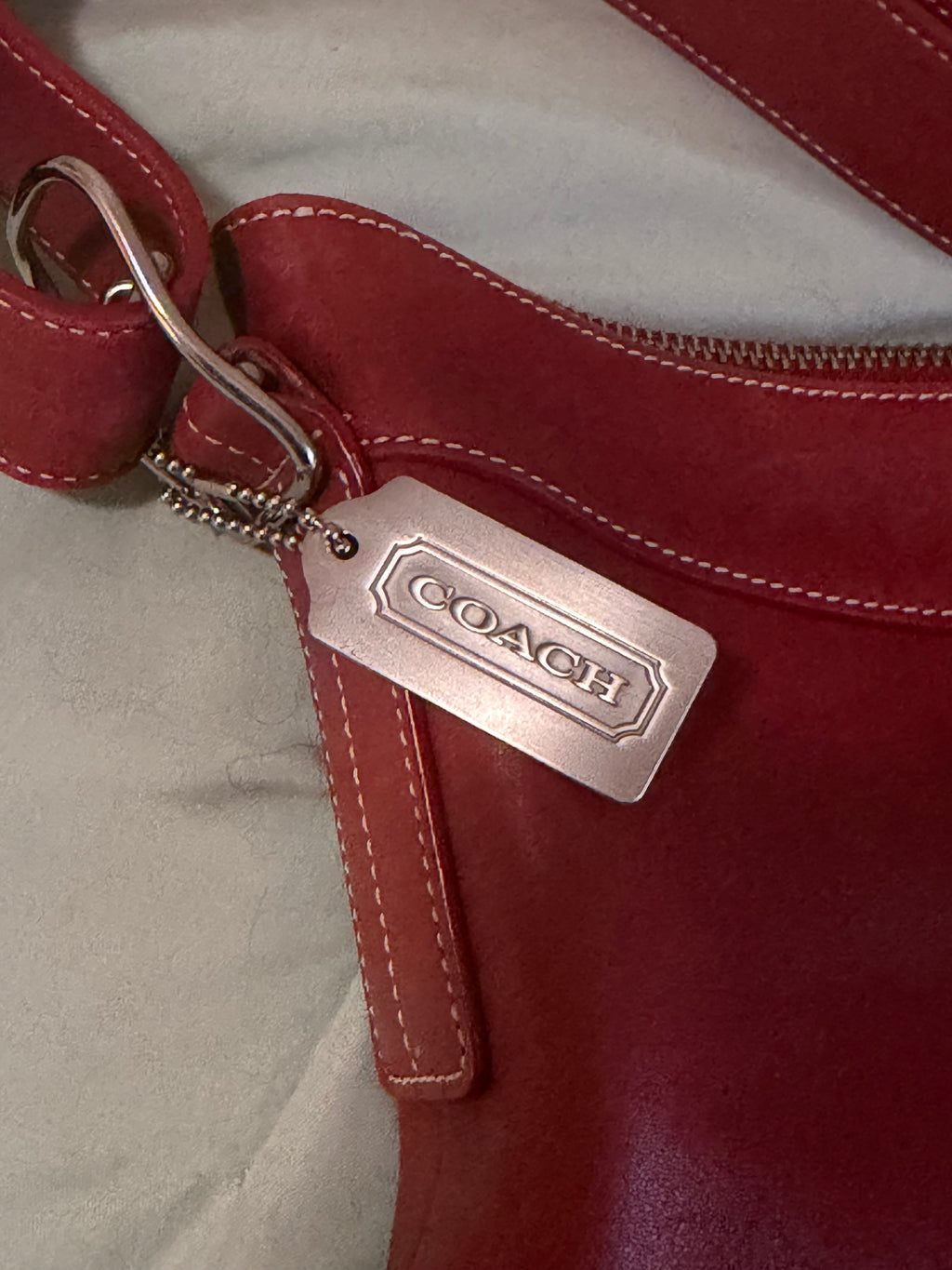 Coach Red Leather Legacy Slim Duffle Shoulder Bag