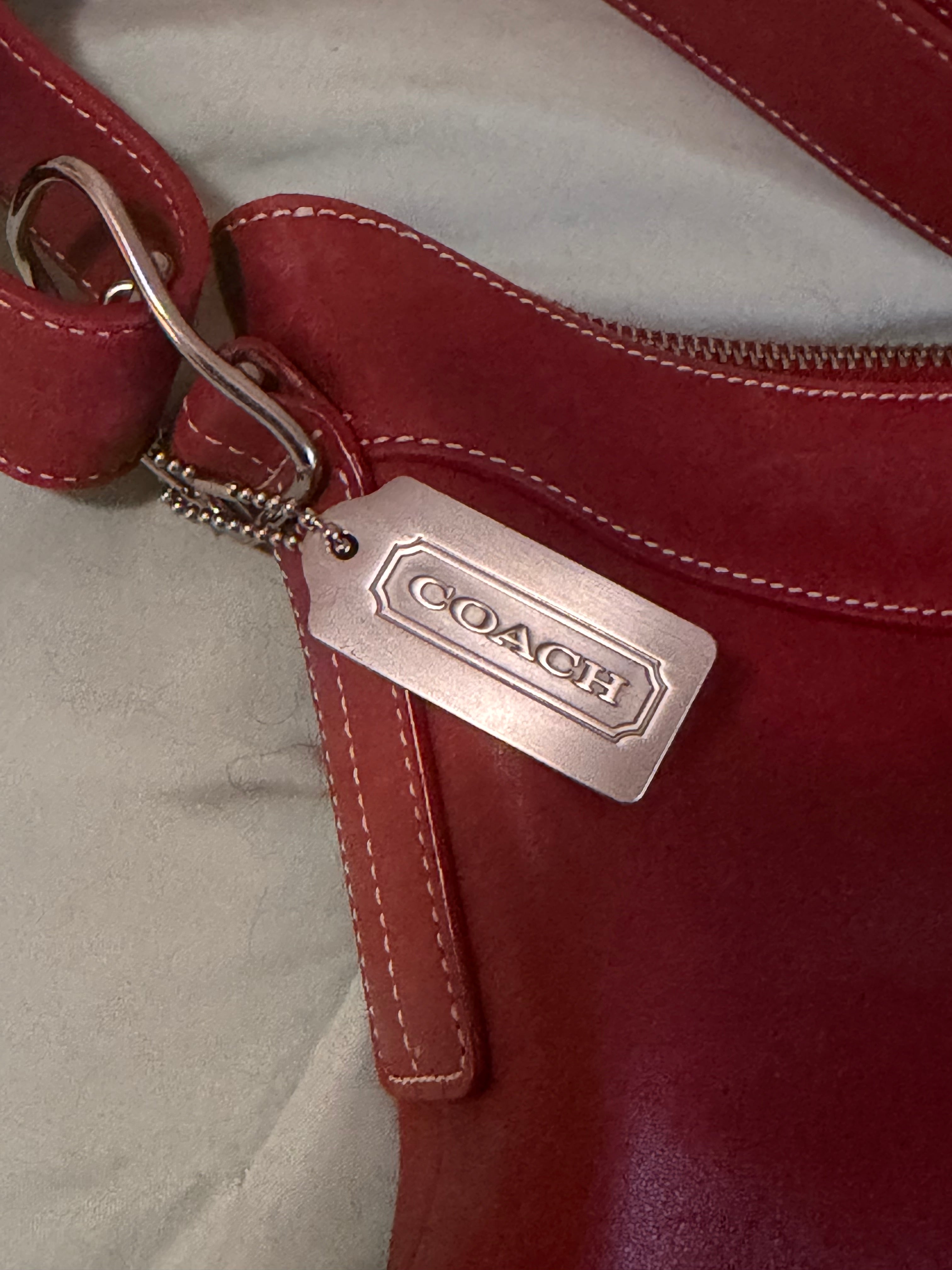 Coach Red Leather Legacy Slim Duffle Shoulder Bag