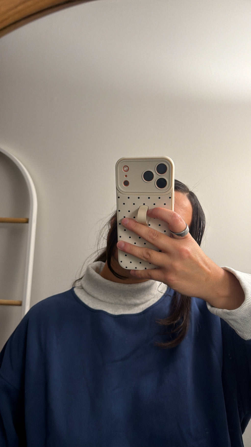 Cozy Contrast Turtleneck Sweatshirt