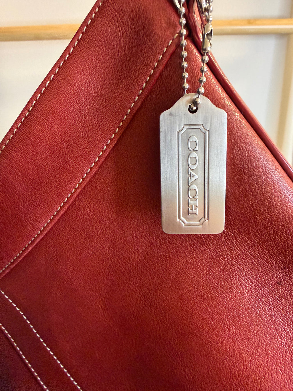 Coach Red Leather Legacy Slim Duffle Shoulder Bag