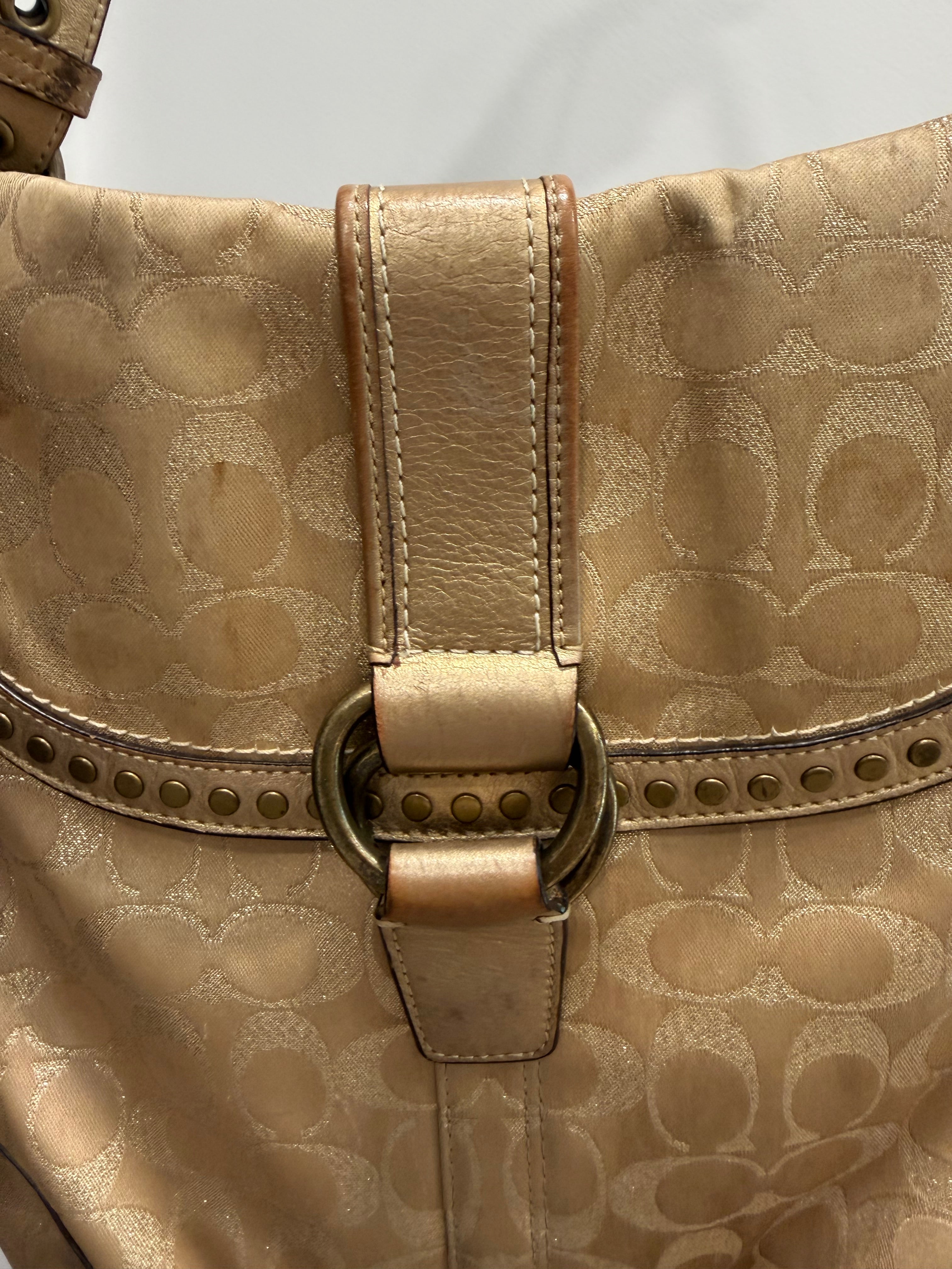 Coach Signature C Studded Flap Saddle Bag