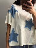 Distressed Denim Star Tee