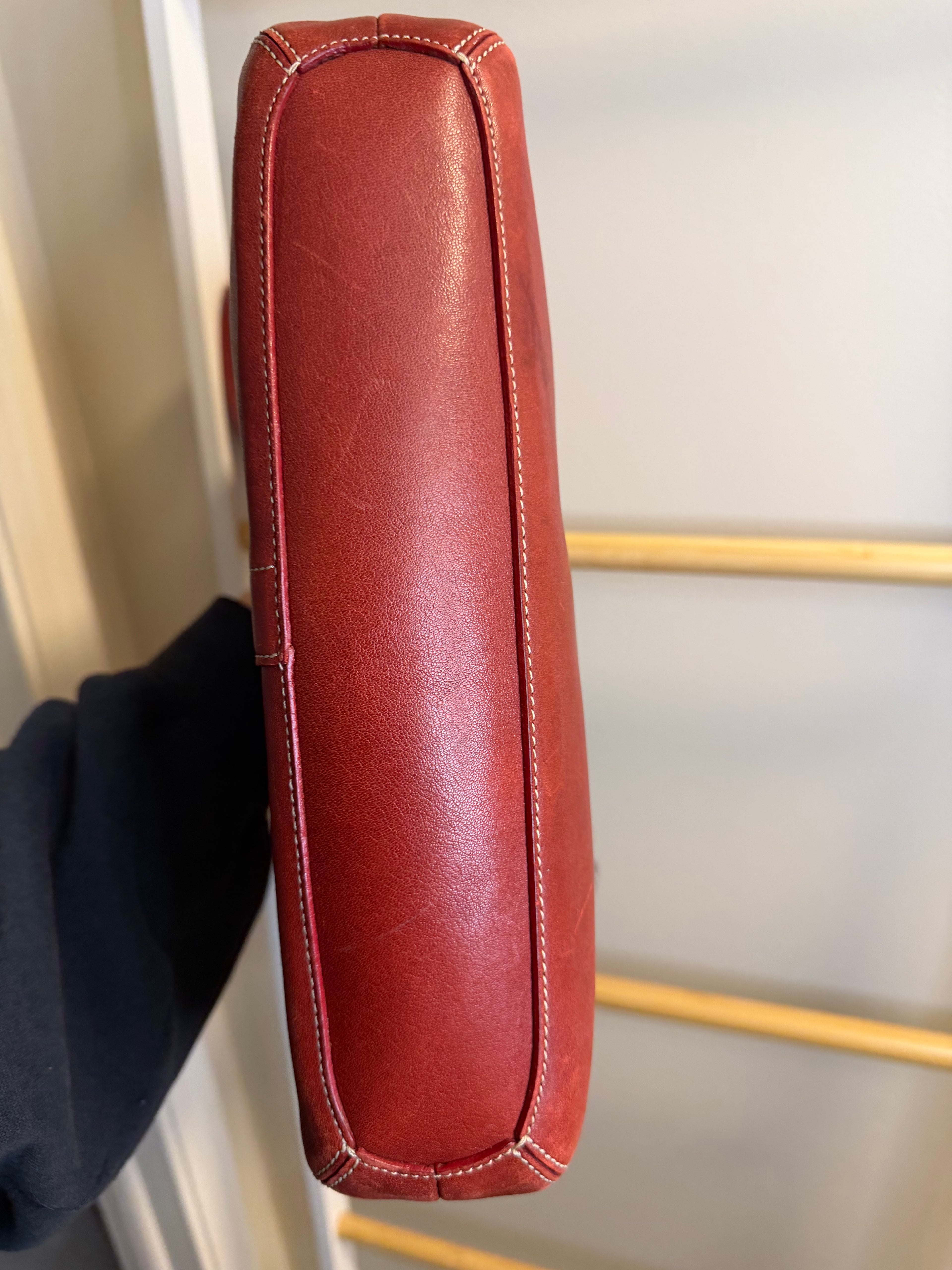 Coach Red Leather Legacy Slim Duffle Shoulder Bag