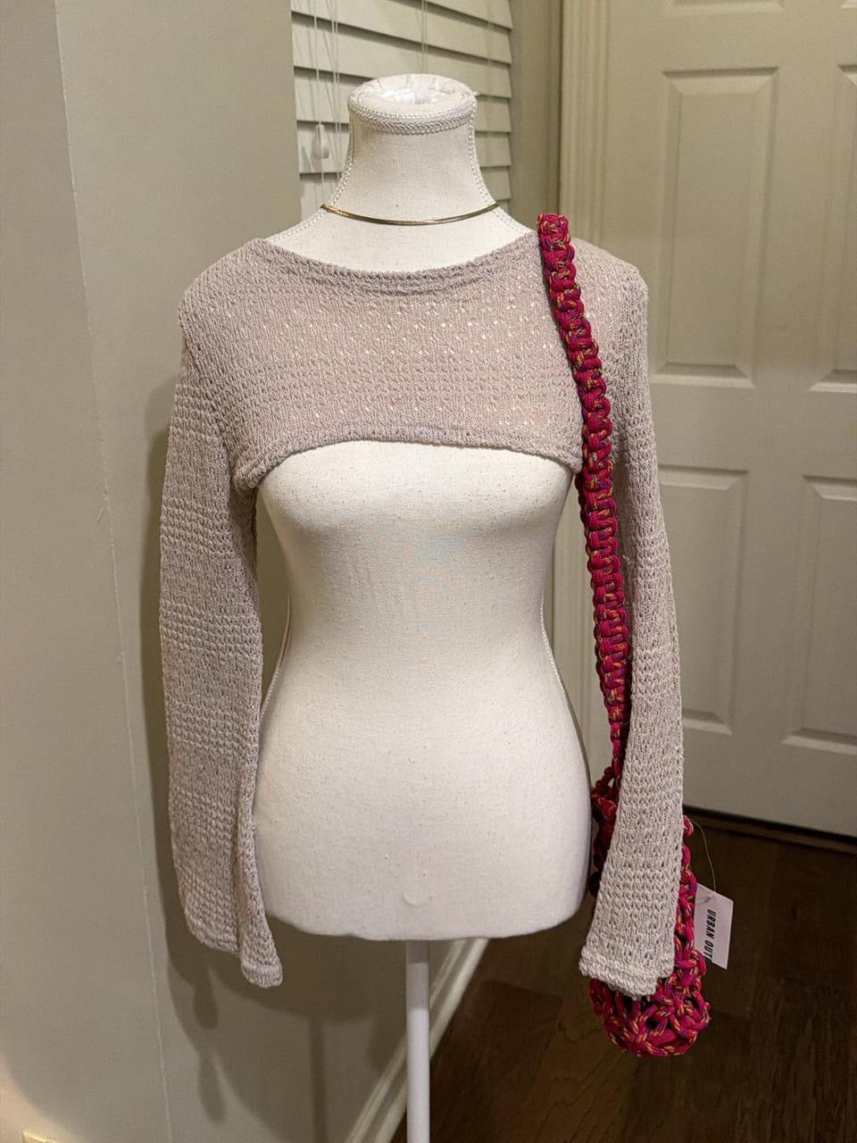 SHEIN Beige Crop Sweater