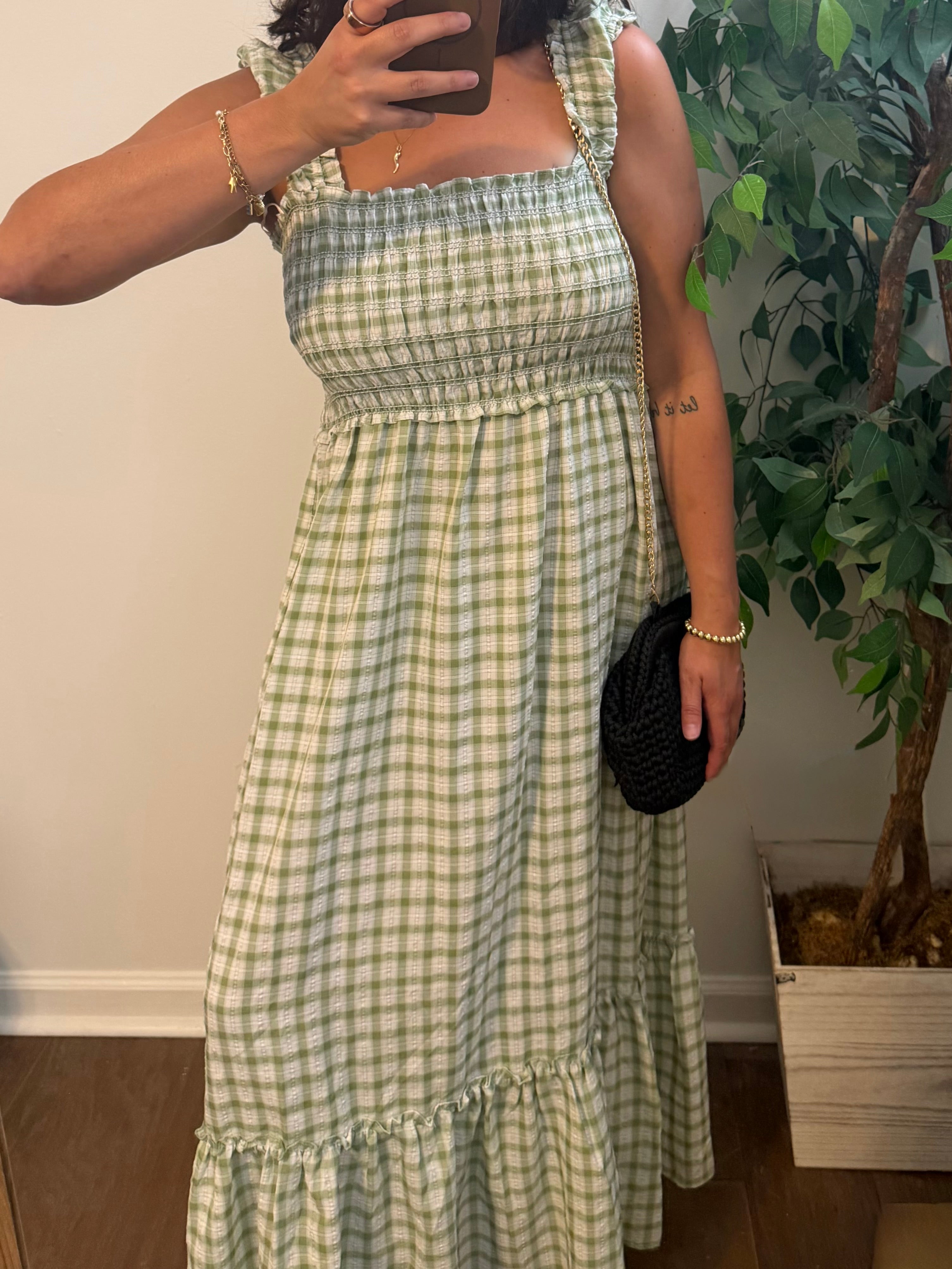 Gingham Green Dress