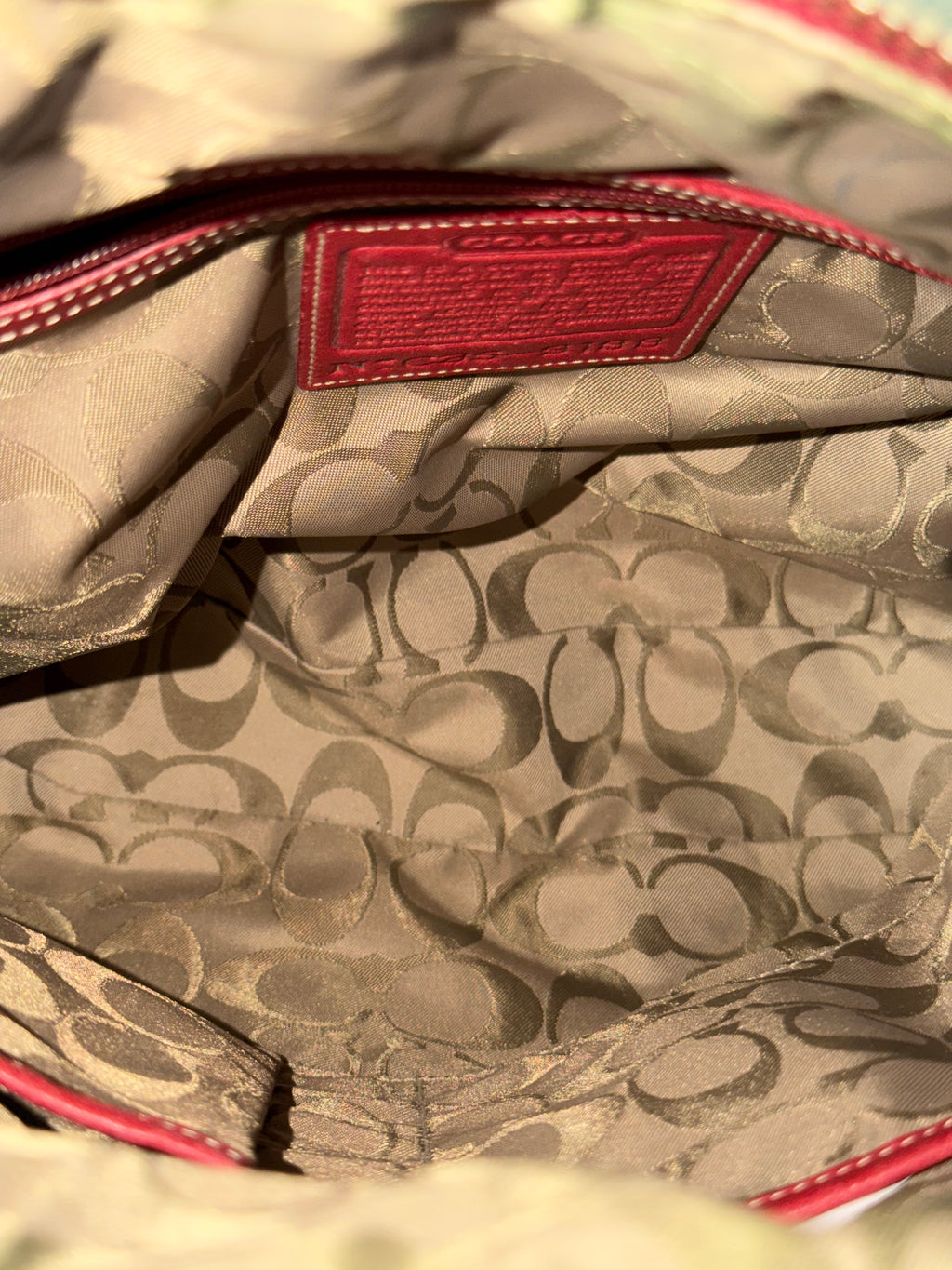 Coach Red Leather Legacy Slim Duffle Shoulder Bag