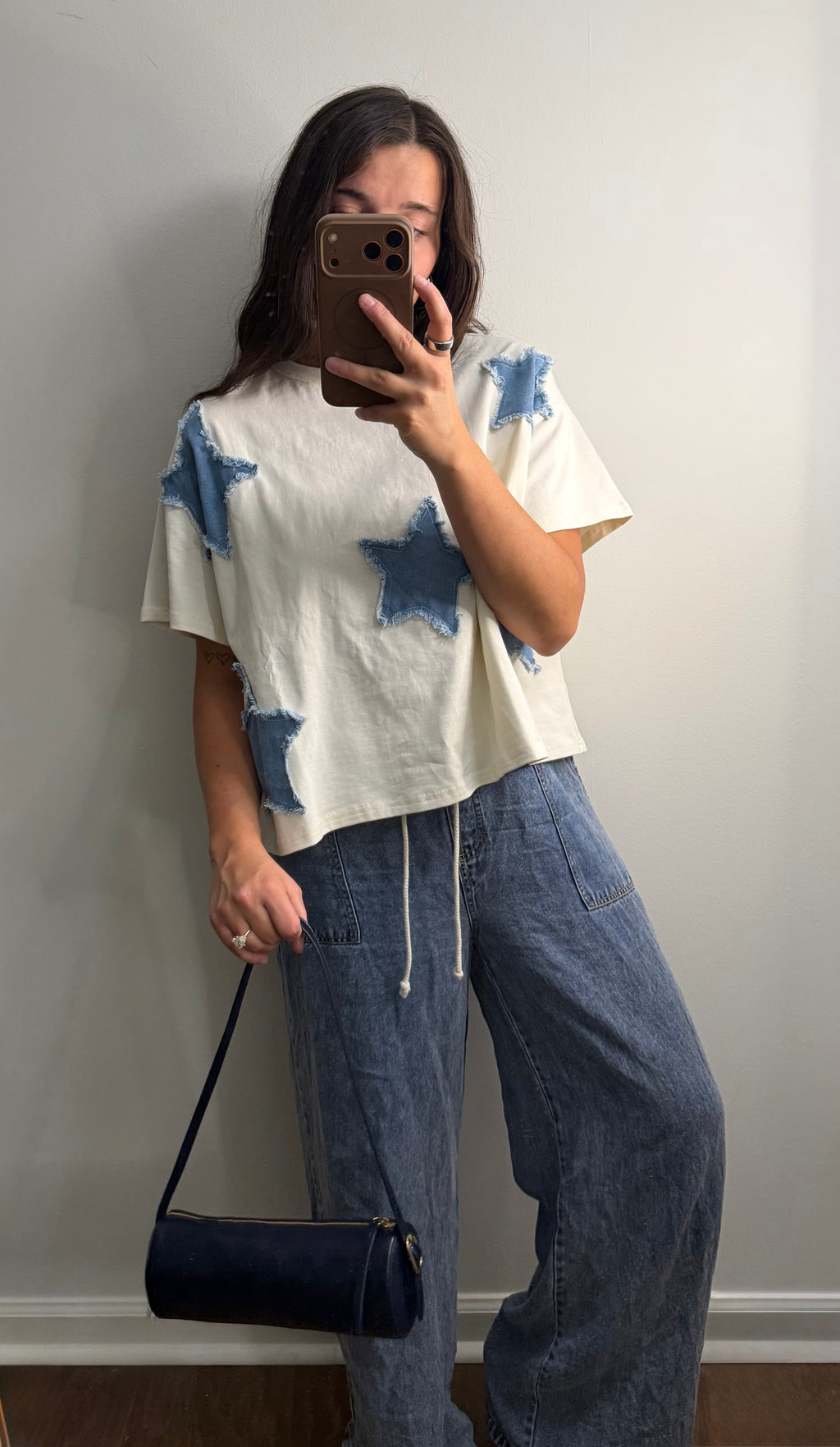 Distressed Denim Star Tee