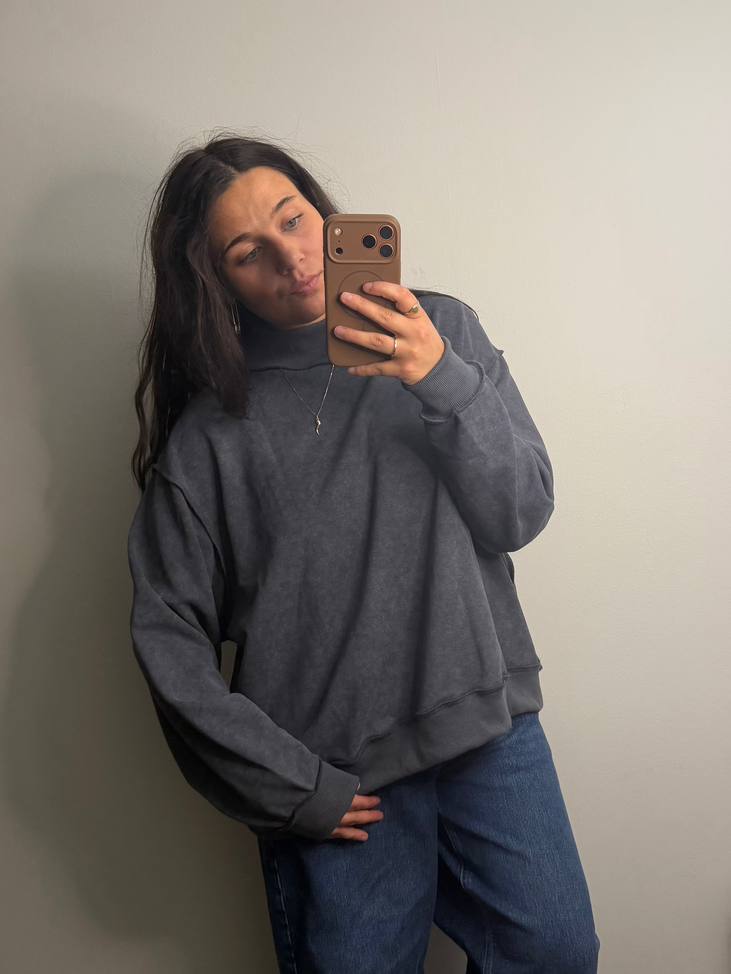 Just Chillin Mock Neck Sweatshirt