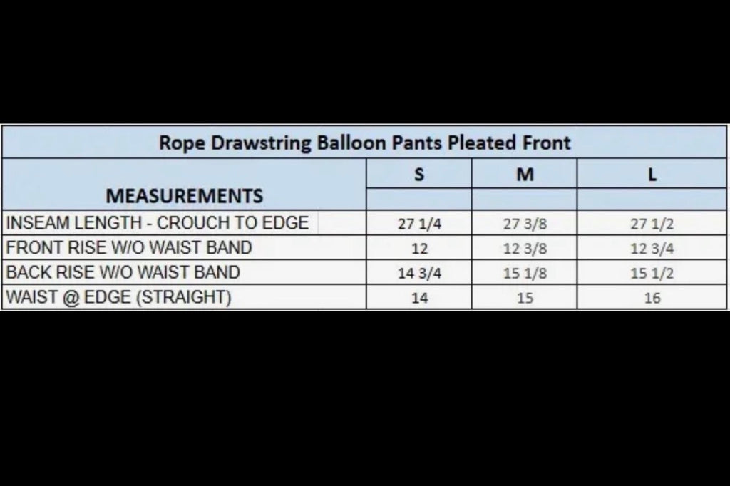 Rope Drawstring Balloon Pants