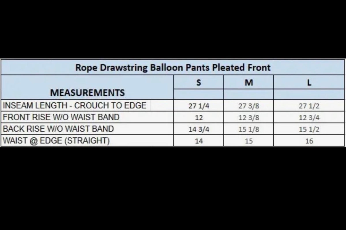 Rope Drawstring Balloon Pants
