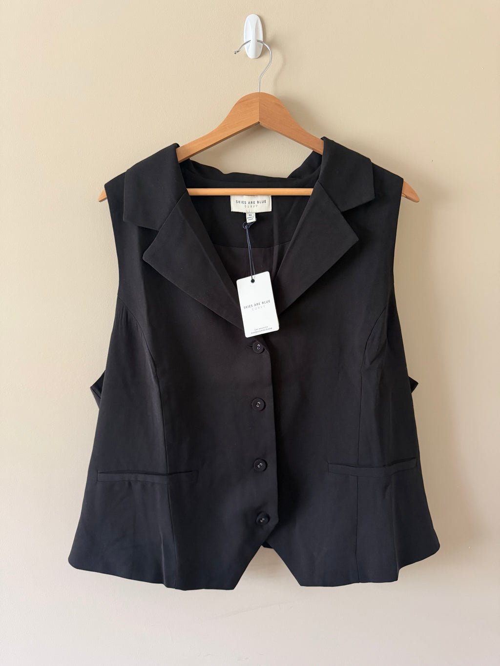 Sleeveless Blazer Plus Size