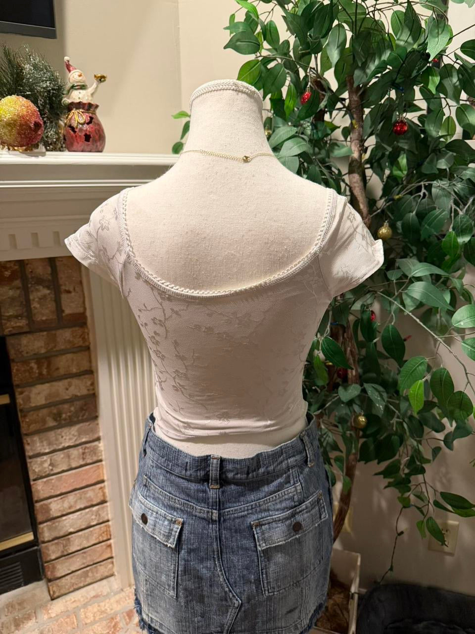 SHEIN White Lace Top