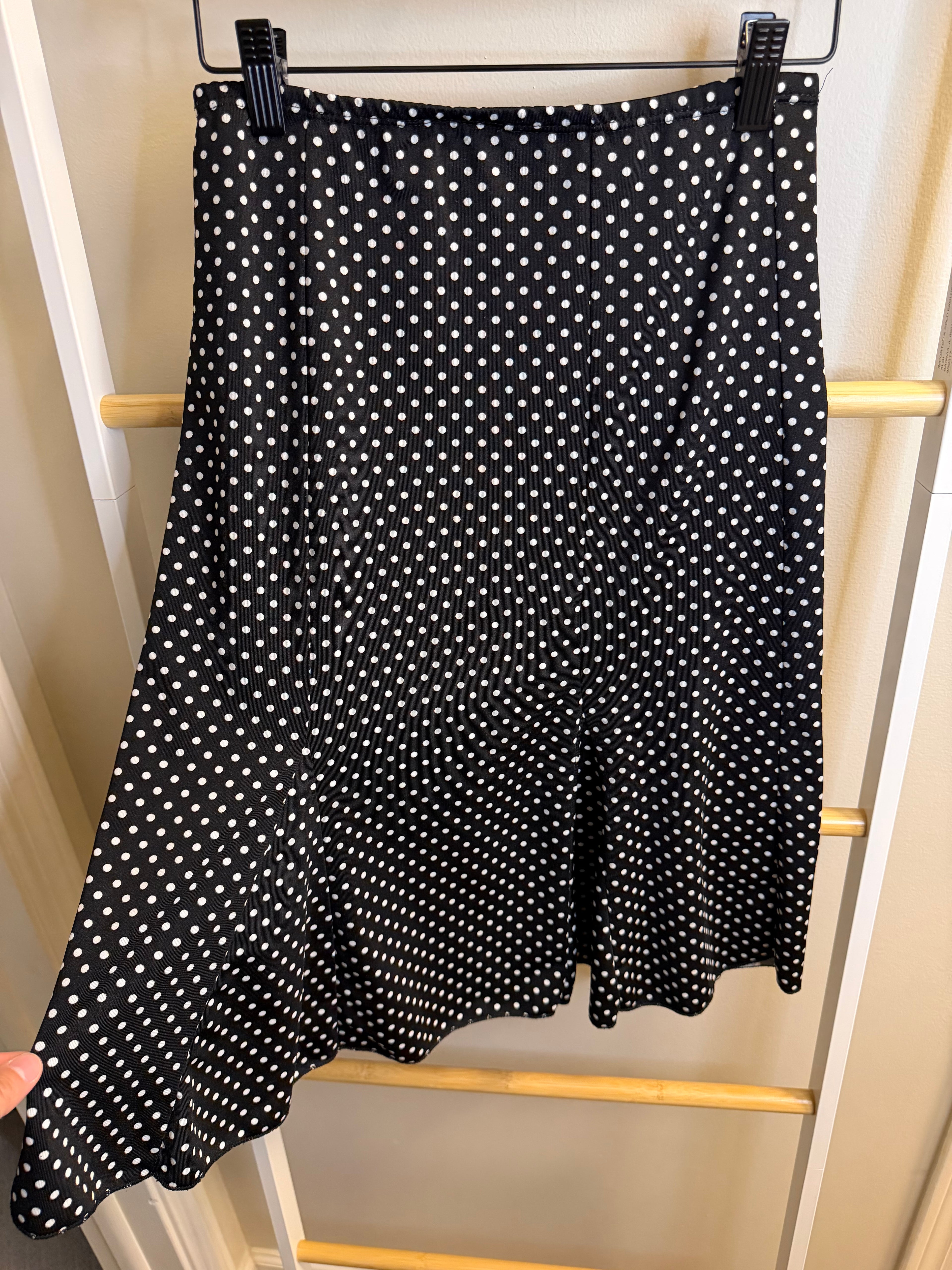Black and White Polka Dot Skirt
