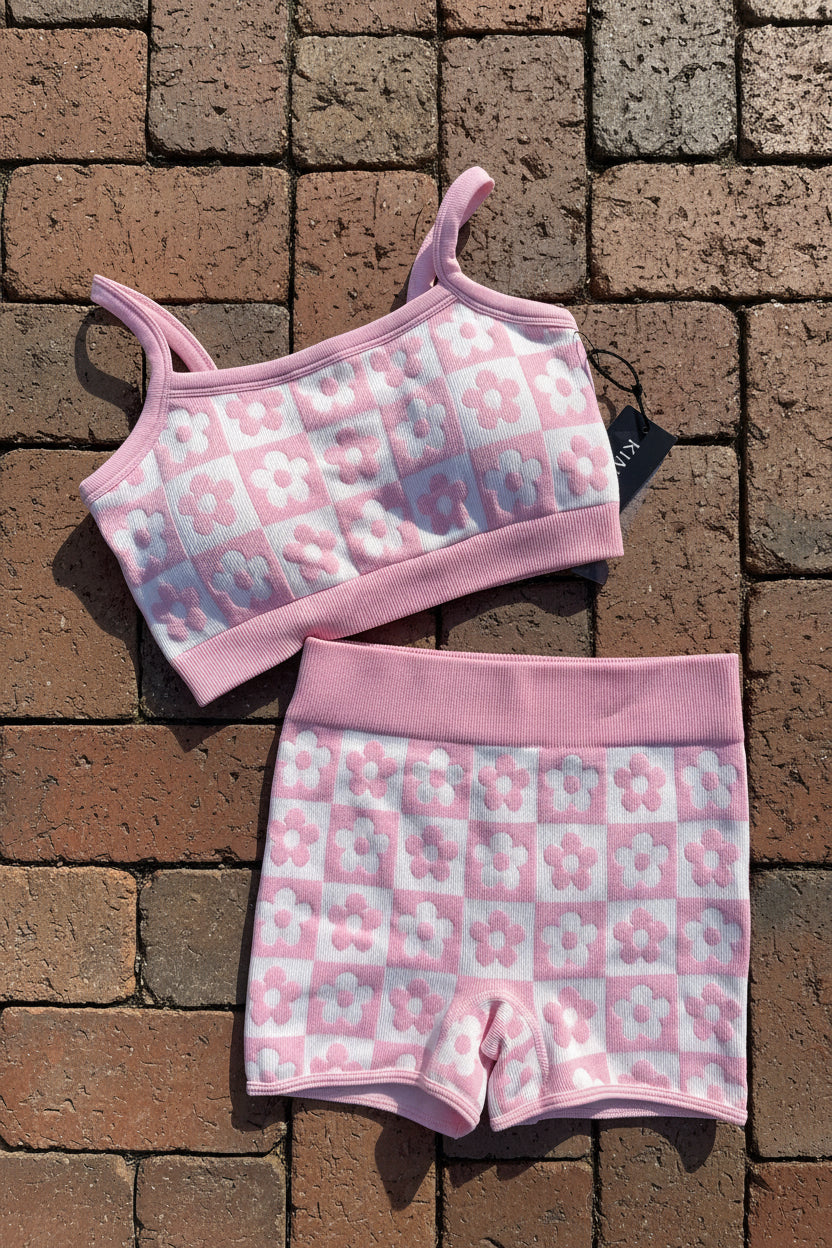 Pink Groovy Tank and Shorts Active Set