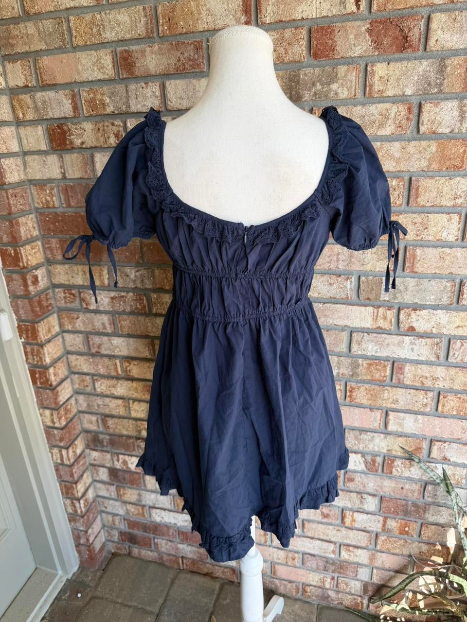 Blue Ruffle Mini Dress