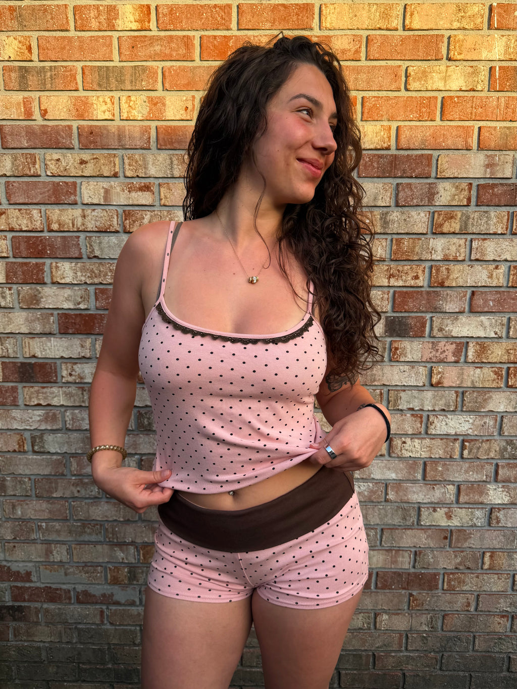 Soft Pink Polka Dot Cami