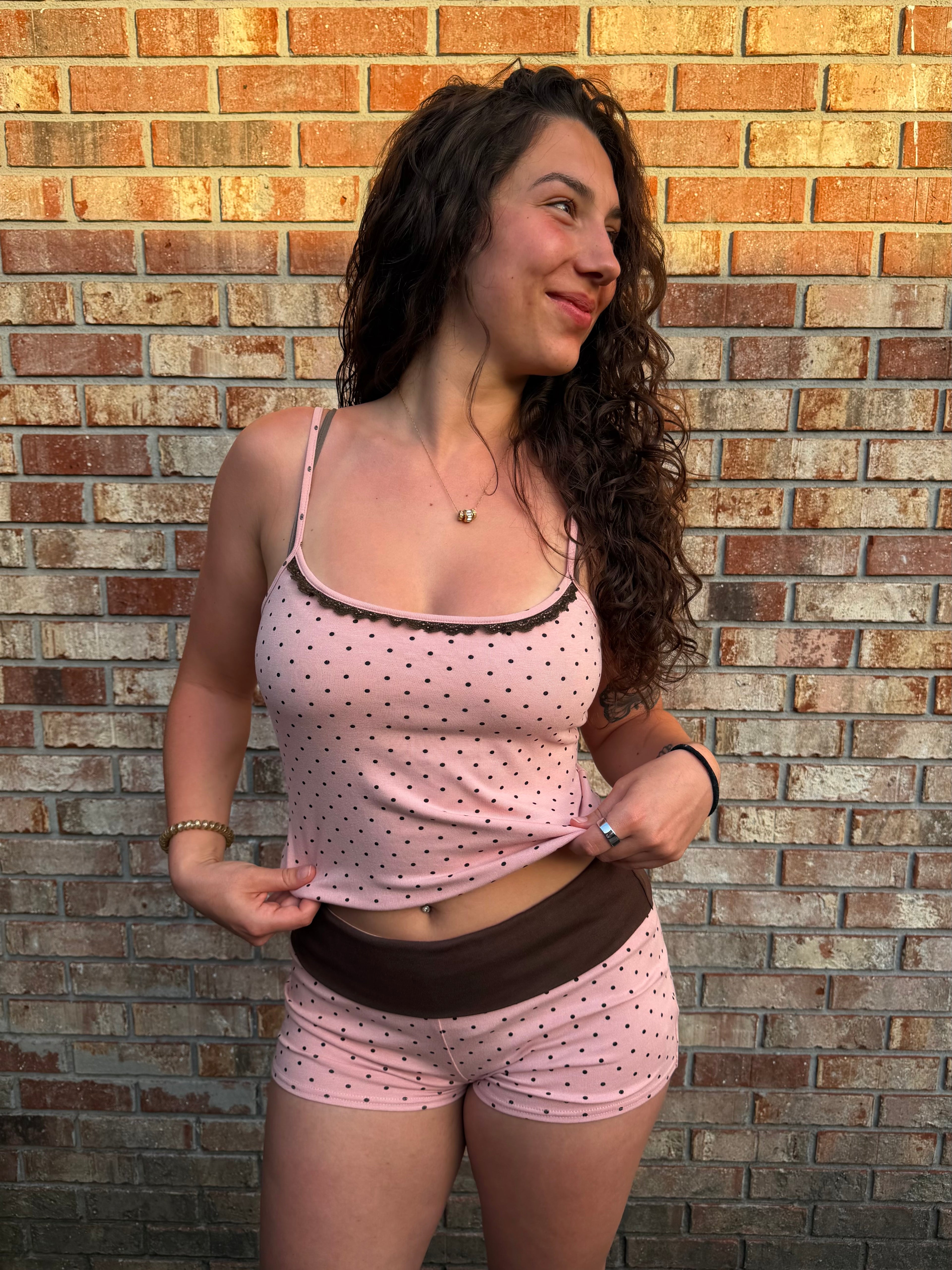 Soft Pink Polka Dot Cami