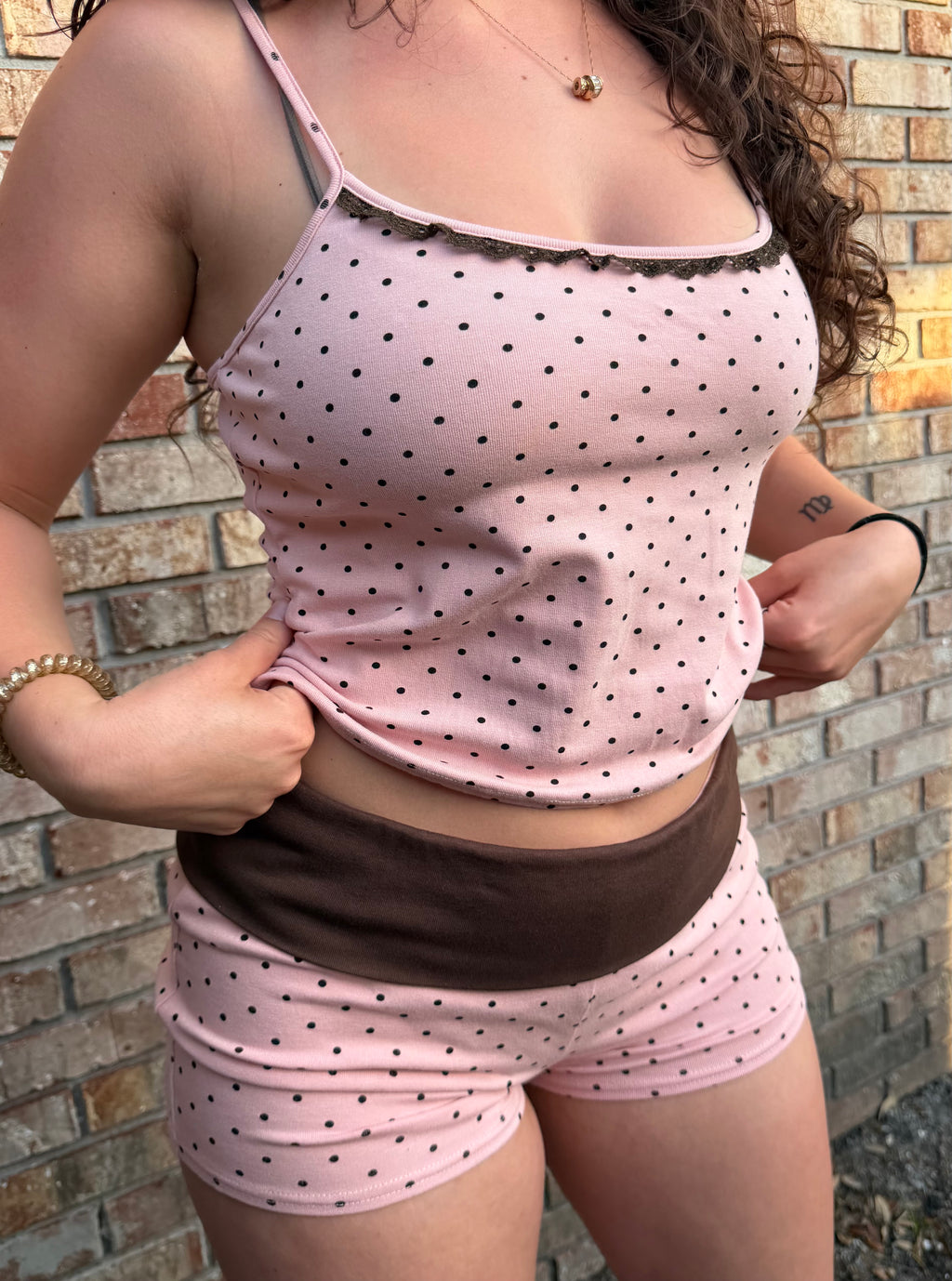 Soft Pink Polka Dot Shorts