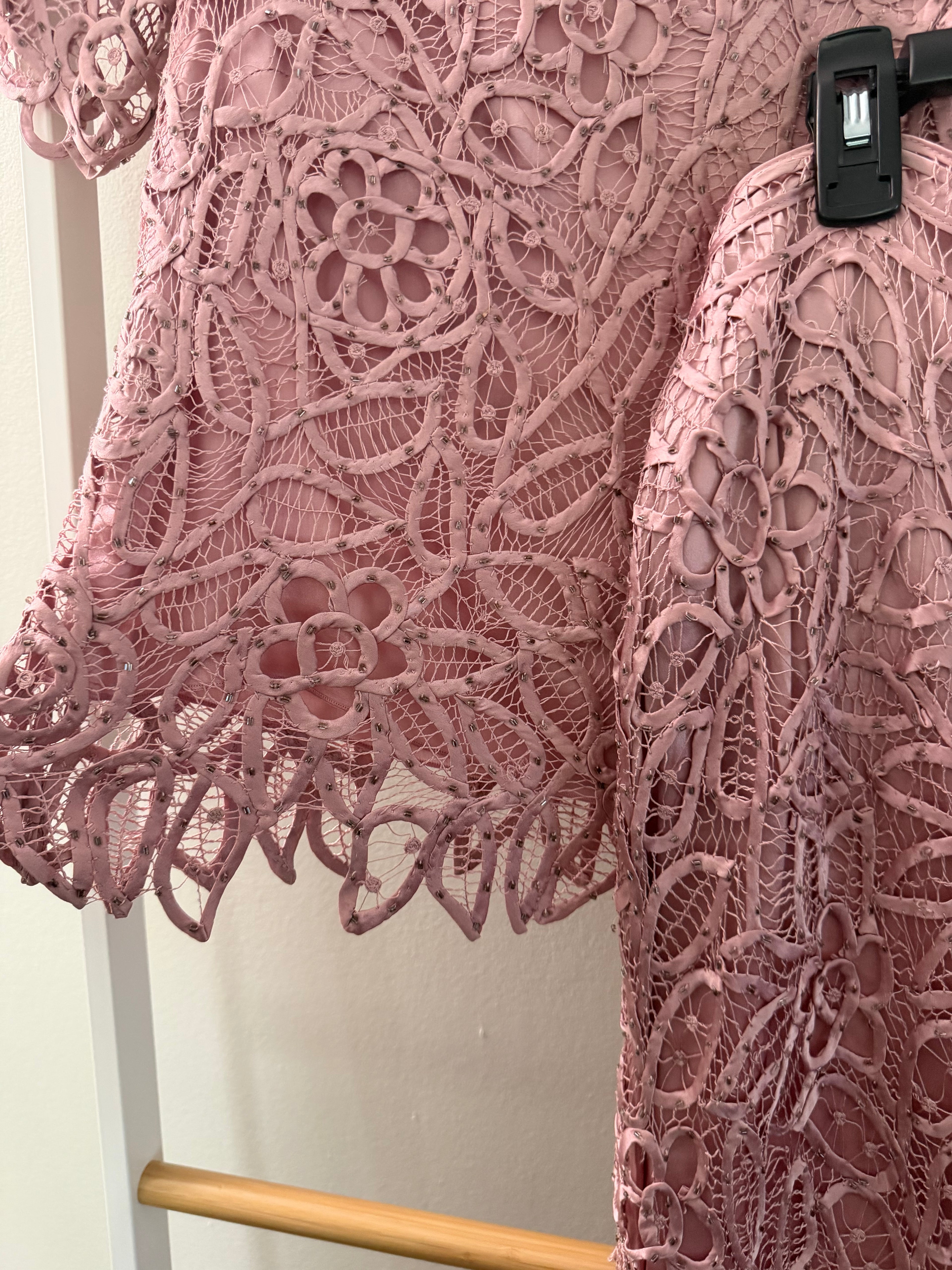 Vintage Silken Poetry Skirt and Blouse Set